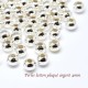 30 Perles laiton plaqué argent clair 4mm