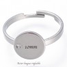 1 bague acier inoxydable réglable plateau 10mm