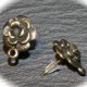 5 paires boucle d 'oreille clou fleur bronze bouton de  rose