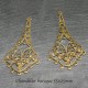 2 chandeliers connecteur baroque bronze 55x25mm
