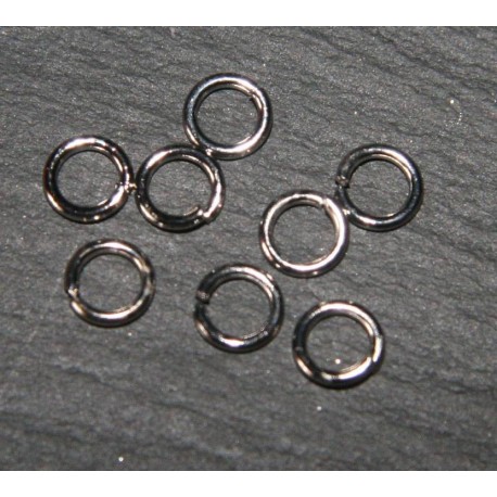 x100 anneaux couleur platine ouvert  5mm  1mm épaisseur