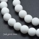 10 perles ronde jade givrée blanche 8mm