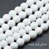10 perles ronde jade givré blanche 6mm
