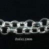 1M chaine maillon ovale argent vif 8x6x1.5mm