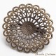 2 broches laiton bronze ronde filigrane 37mm