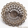 1 broche  laiton bronze ronde filigrane 37mm