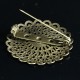 2 broches laiton bronze ronde filigrane 37mm