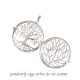 pendentif médaillon diffuseur parfum arbre de vie plaqué argent rond  30mm