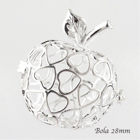1 bola grossesse pomme d'amour filigrane coeur 28mm