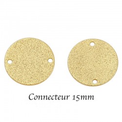 10 Sequins connecteur stardust 15mm plaqué or