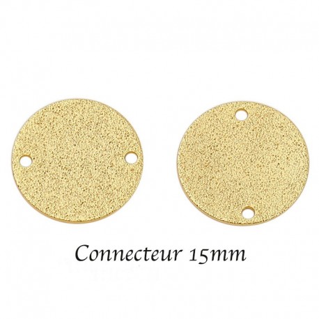 10 Sequins connecteur stardust 15mm plaqué or