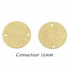 10 Sequins connecteur stardust 15mm plaqué or