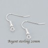 10 boucles d'oreille attache indienne acier argent sterling 20mm
