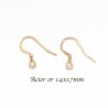 10 boucles d'oreille crochet acier or 14x17mm