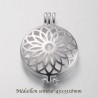 1 pendentif cage diffuseur senteur rond plat argent plaqué 35x33mm