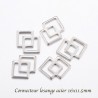 5 breloques connecteur losange double acier 16x11.5mm