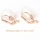 20 boucles d'oreille dormeuse laiton or rose 17x5mm