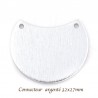 2 pendentifs connecteur argenté croissant lune 32x27mm