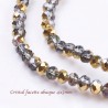 30 perles cristal facette abaque 4x3mm or/argent