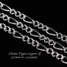 1 Mètre CHSM chaine figaro argent vif non soudée 3x7 et 2.5 x4mm