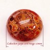 2 cabochons pierre jaspe léopard brique 10mm