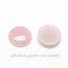 2 cabochons pierre semi précieuse quartz rose 16mm