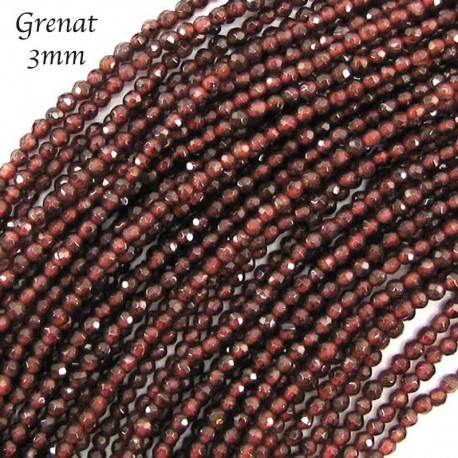 20 perles grenat rhodolite facettes naturelles  3mm