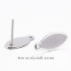 6 boucles d'oreille clou acier inoxydable oeil de cheval 15x7x0,8mm