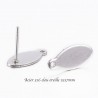 1 paire  boucles d'oreille clou acier inoxydable oeil de cheval 15x7x0,8mm