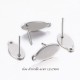 6 boucles d'oreille clou acier inoxydable oeil de cheval 15x7x0,8mm