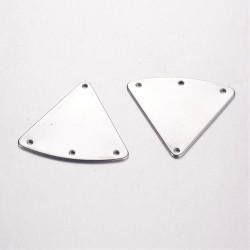 2 connecteurs triangle acier inoxydable lisse plat 30x27mm