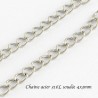 1 mètre chaine gourmette acier 316L  soudée 4x3mm R005