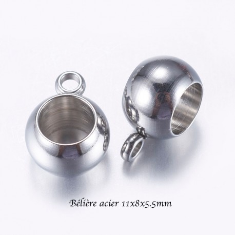 10 bélières  acier inoxydable 316L 11x8x5.5mm
