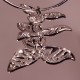 2 Connecteurs laiton plaqué argent 3 pétales fleurs 19x15mm