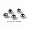 20 perles intercalaire ronde acier inoxydable 4x3mm