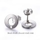 4 supports boucle d'oreille acier inoxydable plateau rond 10mm