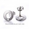 2 supports boucle d'oreille acier inoxydable plateau rond 10mm