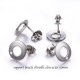 4 supports boucle d'oreille acier inoxydable plateau rond 10mm