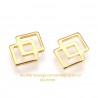 8 connecteurs acier inoxydable double losange or 16x11mm