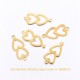 8 connecteurs acier inoxydable or 316L double coeur 18x8mm