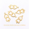 8 connecteurs acier inoxydable or 316L double coeur 18x8mm