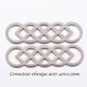 2 connecteurs ethnique acier inoxydable ovale 40x11.5mm