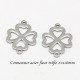 8 fleurs acier inoxydable connecteur trèfle 21x16mm