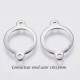 10 connecteurs anneau rond acier inoxydable argent mat 18x13mm