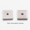 10 Perles intercalaire carré acier inoxydable 6mm