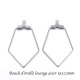 6 boucles d'oreille créole acier inoxydable losange 35x22mm
