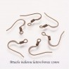 20 attaches boucle d'oreille crochet laiton bronze 15mm
