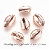 2 breloques coquillage  cauris galvanisé or rose 15/20mm