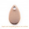 6 Sequins acier inoxydable or rose goutte 10x6mm