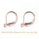 3 Paires boucle d'oreille dormeuse acier plaqué or rose 14x12mm
